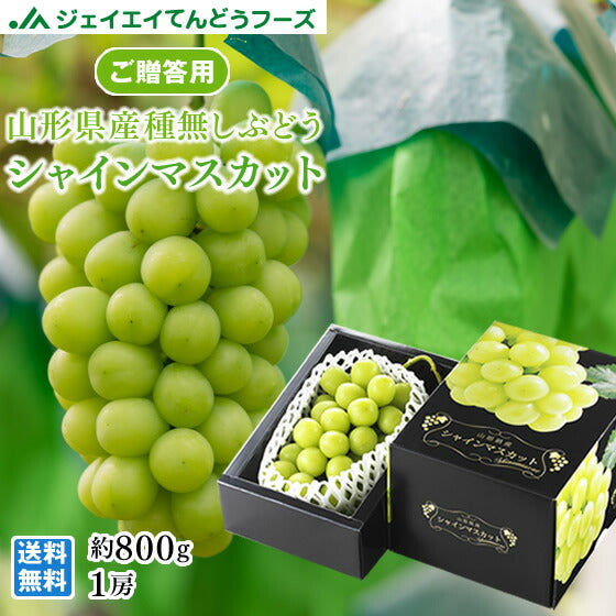 ぶどう 送料無料 ギフト 秀品 山形県産シャインマスカット 1房(約800g) 化粧箱入り　※一部地域は別途送料追加