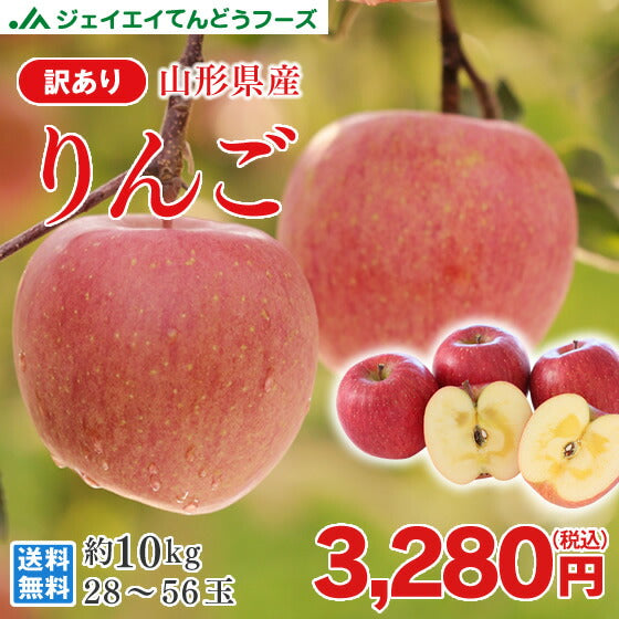 訳あり りんご 10kg 送料無料 山形県産 りんご 約10kg(28〜56玉) 11月中旬頃より順次発送※一部地域は別途送料追加 フルーツ 果物 サンふじ ap13