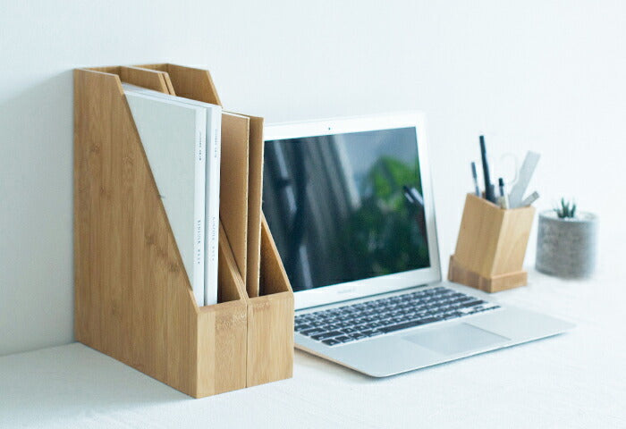 大人気★天然竹 スタンド ファイルボックス ノートスタンド 6×25.5×30cm FANHAN ブックスタンド 机上 シェルフ 卓上 北欧 ファイルケース ファイルスタンド 収納 ファイルフォルダ おしゃれ ノートボックス オフィス 事務室 本棚 ブックエンド 書斎