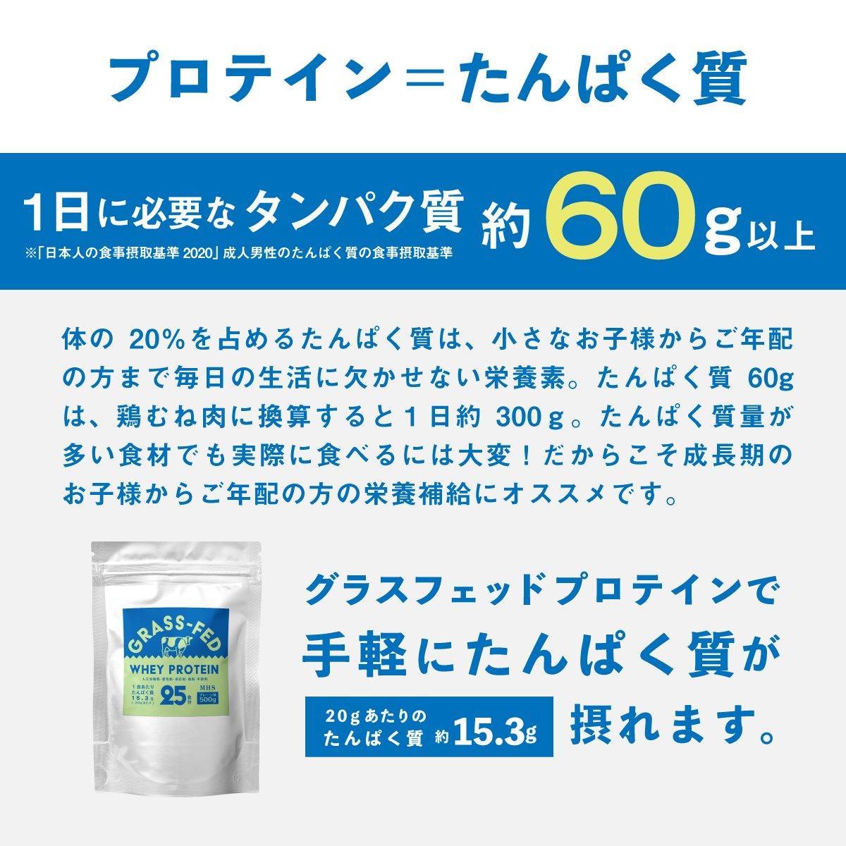 ホエイ プロテイン グラスフェッド 500g
