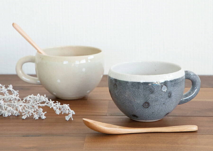 ネージュ・スープカップ＆スプーンペアギフトセット(カフェラテ＆ミルク) 専用ボックス入り 紐ｺﾞｰﾙﾄﾞ BOX 化粧箱入り 引き出物 結婚 新築 祝い プレゼント マグカップ 食器セット 母の日 父の日 内祝い 食器ギフト 陶器のふる里 trysケ