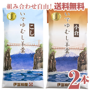 【店長におまかせ】いでゆむし羊羹２本【メール便】竹皮に包んで蒸した甘さ控えめの栗蒸し羊羹詰め合わせ