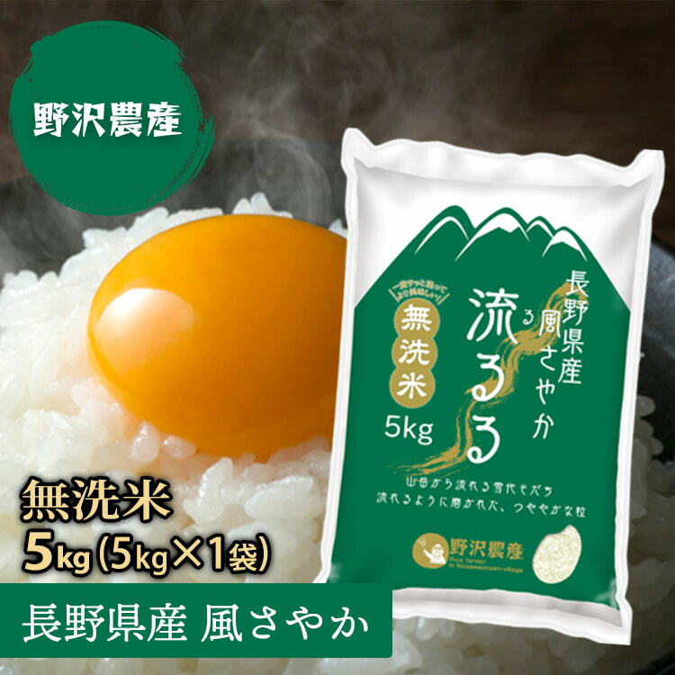 無洗米 お米 5kg 精米 白米 風さやか 長野県産 5キロ 令和3年産 送料無料 翌日配達 ギフト