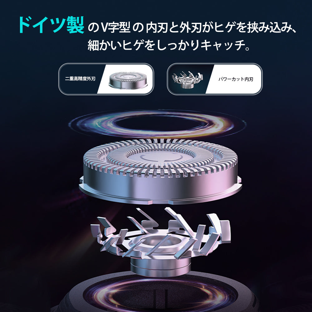 髭剃り 電気シェーバー ひげそり 髭剃り 電動シェーバー 深剃り 水洗い/お風呂剃り可 ウェット/ドライ髭剃り メンズシェーバー 電気カミソリ 丸洗い可能 回転式 自動研磨機能 充電式 出張 旅行 お手入れ便利 ギフト 電気シェーバー メンズ