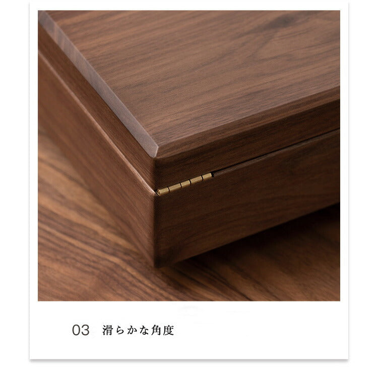 FANHAN 鍵付き 2段式収納 ジュエリーケース ウォールナット 30×25×11cm 大きいサイズ コスメボックス 大容量 アクセサリーケース 収納ケース 小物収納 木製 おしゃれ ケース 小物入れ  雑貨 デスク オフィス 北欧 コスメ収納 ジュエリーボックス 収納 木製 プレゼント