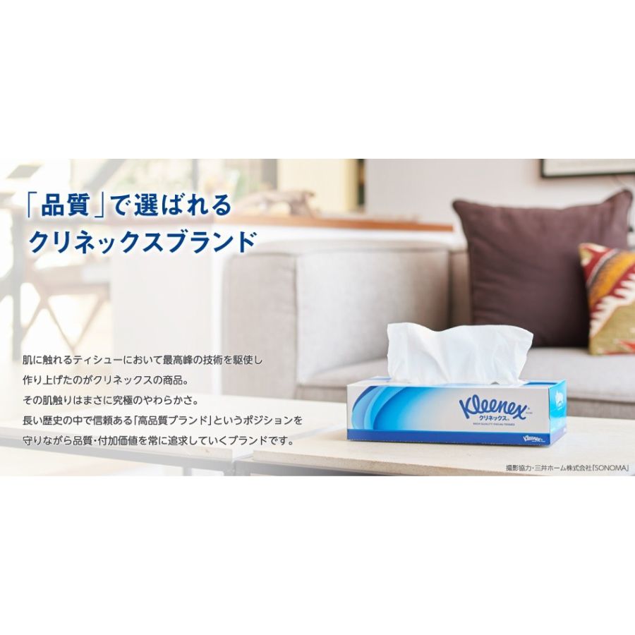 【3人シェア買いでお得】日本製紙クレシア　クリネックス ティッシュペーパー 360枚(180組) 5箱×12パック(60箱)
