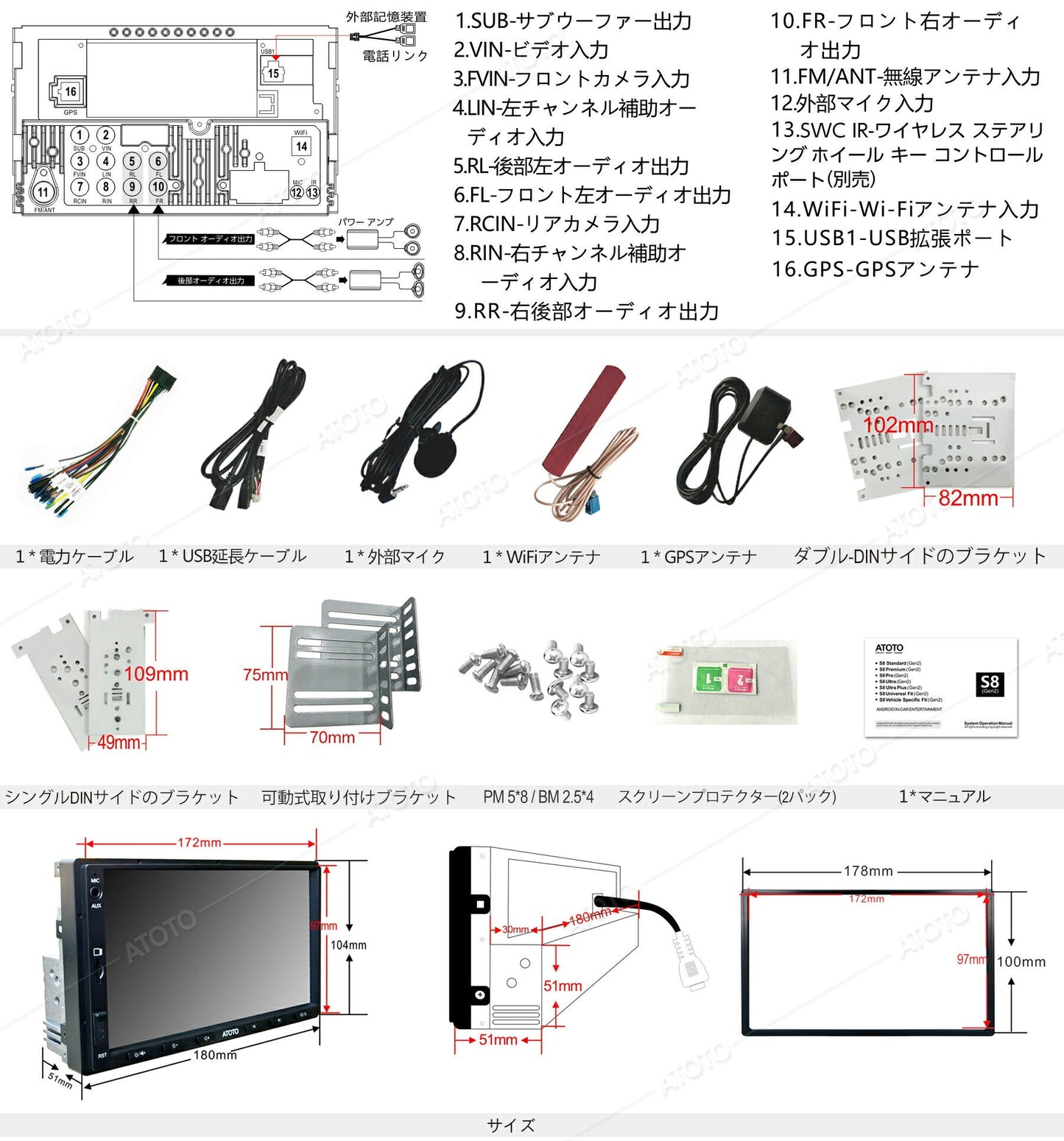 ATOTO正規品 最新型 S8G2A74SD 7インチ 2DINカーナビ atotoカーナビ 車載カーナビ タッチスクリーン ダブルディン カープレイ カー用品 ナビゲーション カーナビオーディオ ナビ carnavi 2din ダブルディン オンラインナビゲーション ワイヤレスCarPlay  RCA 父の日 車
