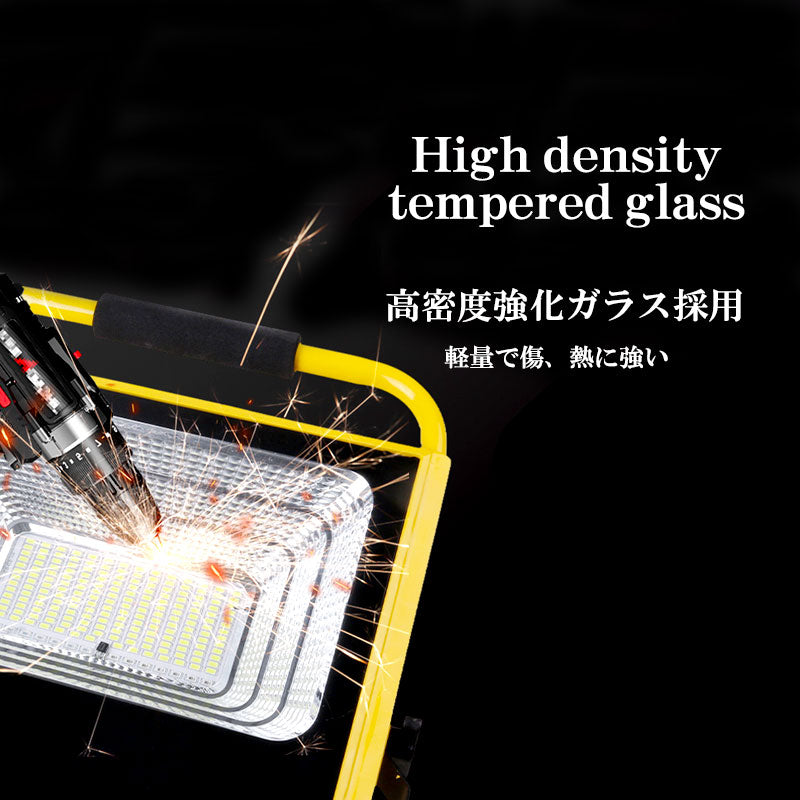 LED投光器(Lサイズ) 100w 高輝度1330lm 防水 防塵 最強 充電式 釣り キャンプ アウトドア 作業灯 防災グッズ 屋外用 停電対策 ワークライト 倉庫 夜間照明 現場工事 緊急照明 車中泊 BBQ 避難用品 台風(番号:190)