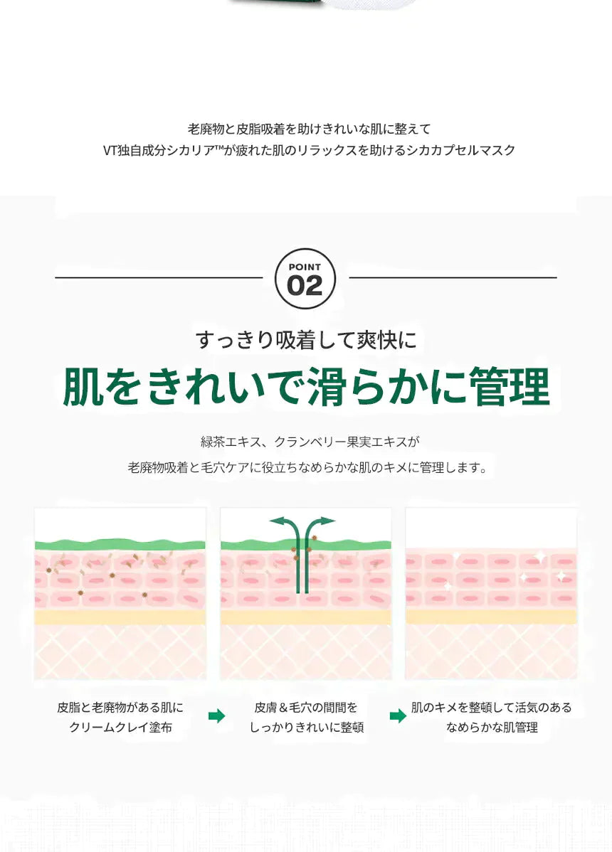 【5個】VT シカカプセルマスク 7.5g×5個 箱なし 塗るパック 洗い流す パック ブイティ フェイスパック 韓国コスメ VT Cosmetics CICA CAPSULE MASK 定形内 送料込み