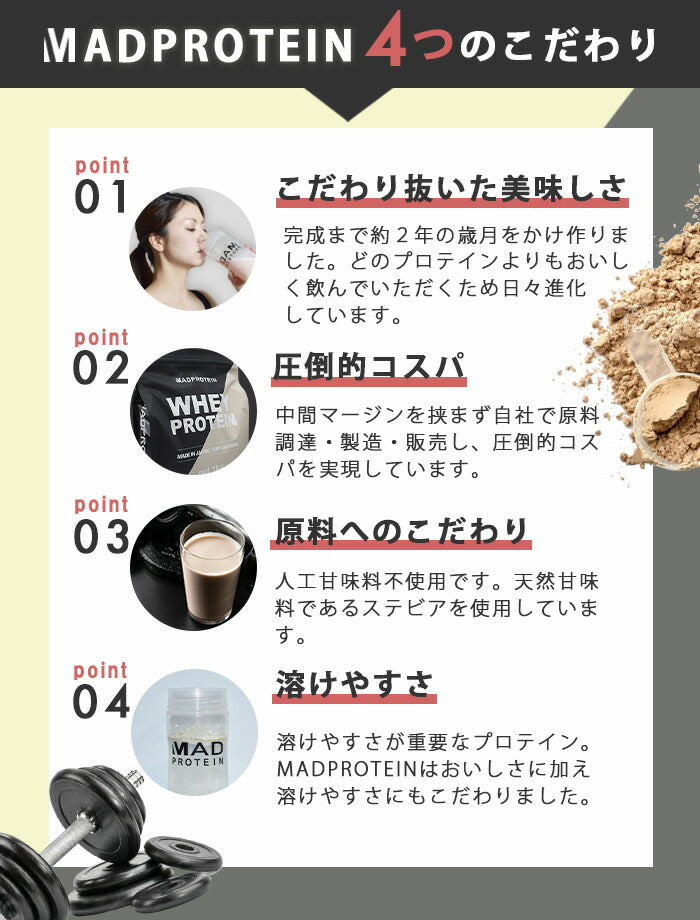 【タイムセール】ホエイプロテインWPC100  1kg リッチチョコレート 人工甘味料不使用 フレーバー WPC100 国内製造(MADPROTEIN) マッドプロテイン