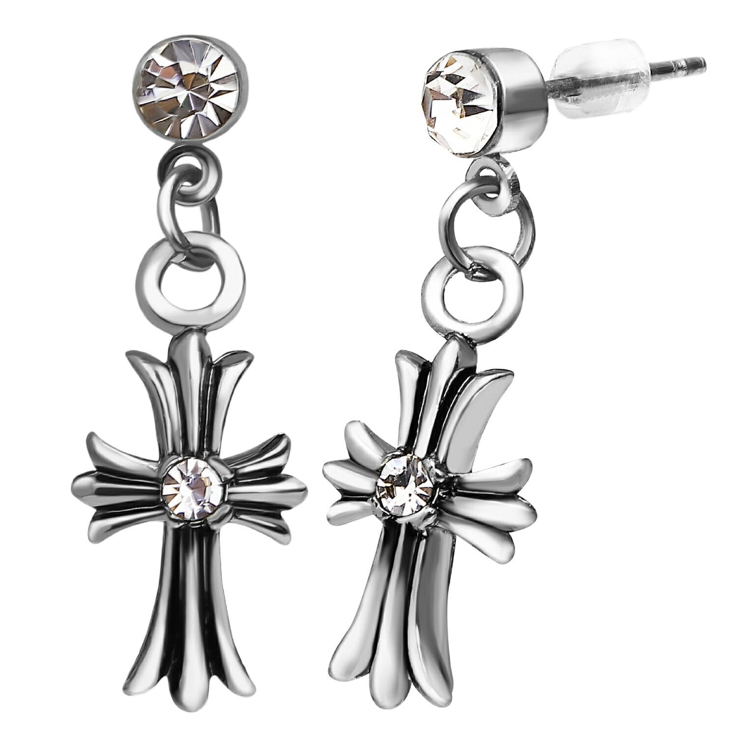 Renervate ピアス クロス 十字架 金属アレルギー 18金 18k フープ 揺れる キャッチ シンプル 小さい セット アレルギー ピアス レディース 大人 ブランド ぶらさがり ピアス かわいい 可愛い 韓国 派手 かっこいい 人気 ジュエリー プレゼント 両耳 つけっぱなし(ゴールド(ノーマル))