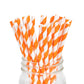 ペーパーストロー 紙ストロー [オレンジ ストライプ] 25本入 / Paper Straws Orange Stripe 25pcs