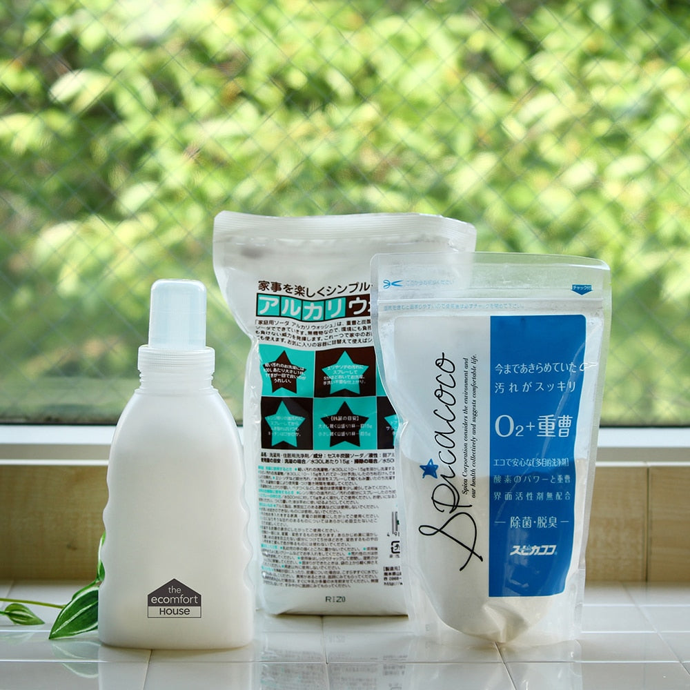エコンフォートハウス 詰替ボトル 500ml 粉末・液体OK！ ecomforthouse 詰め替え おしゃれ 容器 洗濯 ランドリー 衣類 洗剤 柔軟剤 クエン酸 重曹