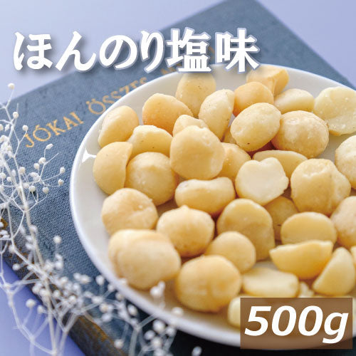 送料無料 マカダミアナッツ ロースト 塩味 500g  まかだみあ ろーすと 無添加 塩あり 無植物油 ノンオイル 不飽和脂肪酸 オレイン酸 パルミトレイン酸 抗酸化作用 美容 健康 おやつ おつまみ  お徳用 大容量 業務用 チャック袋入り 高級 グルメ みのや