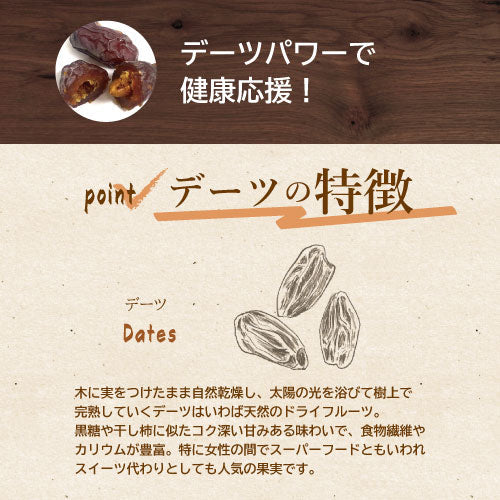 デーツ (ナツメヤシの実) 1kg 送料無料 イラン産 でーつ なつめやし サイヤーデーツ  無添加 種なし 種ぬき  優れた栄養素で話題  無植物油 ノンオイル 無添加 砂糖・保存料不使用 栄養食 健康 美容 保存食 おやつ 製菓 製パン 大容量 お徳用チャック袋入り
