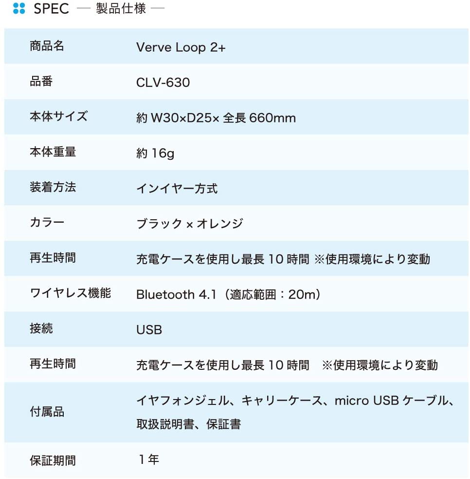 【3人シェア買いでお得】超軽量防水ワイヤレスイヤホン モトローラ Motorola Verve Loop2+ CLV-630