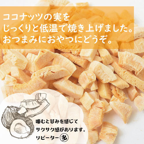 焼きココナッツ 500ｇ  送料無料 マレーシア産 やきここなっつ ココナッツチャンク ココナッツフレーク ドライココナッツ お菓子 おやつ おつまみ スナック 家呑み 宅呑み 健康 美容ポイント消化 お徳用 グルメ みのや