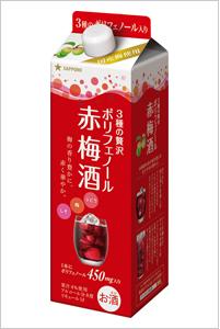 【送料無料】サッポロ 5種のポリフェノール 赤梅酒 瓶 700ml×12本【北海道・沖縄県・東北・四国・九州地方は必ず送料が掛かります】