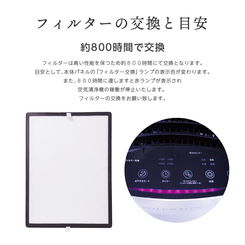 空気清浄機 Purelife PL42series 交換用フィルター