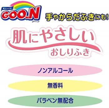 大王製紙　グーン　肌にやさしいおしりふき　つめかえ用70枚×3P　12パック入り