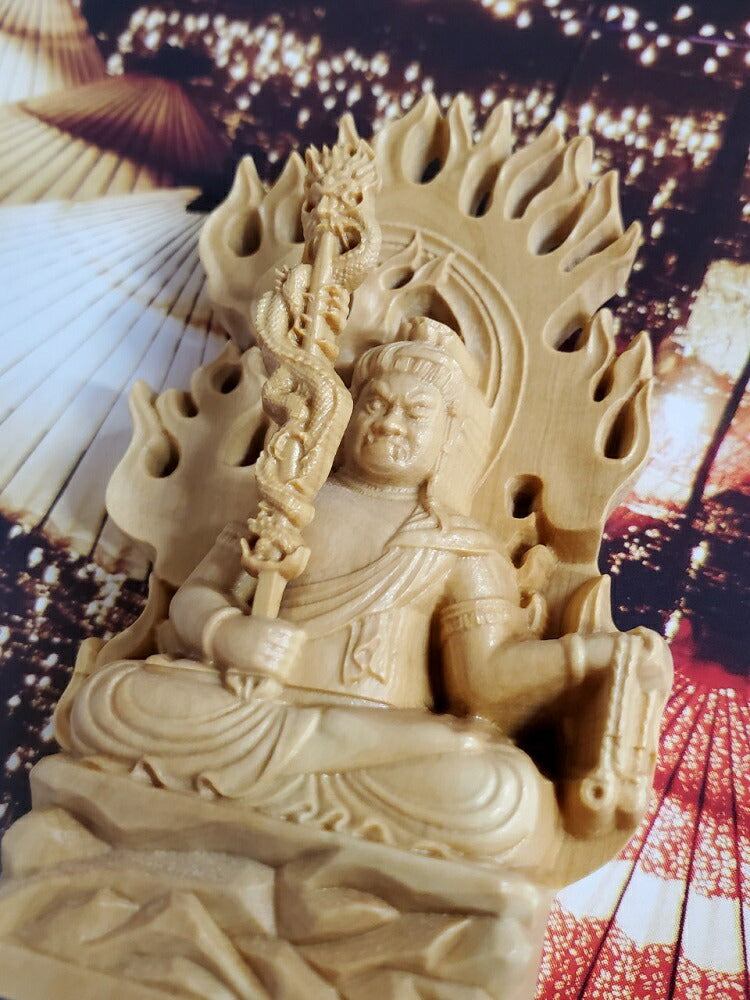不動明王　木彫仏像 木彫り 木製 仏像　 座像 桧木 本体のみ　曹洞宗 臨済宗 天台宗 禅宗 本尊 お釈迦様 座釈迦　不動明王像