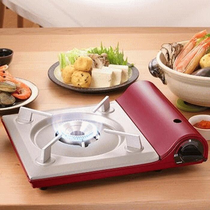 達人スリム2　カセットコンロ★極薄74mm！★【送料無料】 イワタニ Iwatani  カセットフー 最大発熱量：3.3kW(2,800kcal/h)　プレコートフッ素鋼板 CB-TAS-1 シャイニーレッド  卓上コンロ 鍋 バーベキュウ BBQ 日本製 鍋 花見 CBTAS1 CB-TAS1 災害 避難  地震 対策