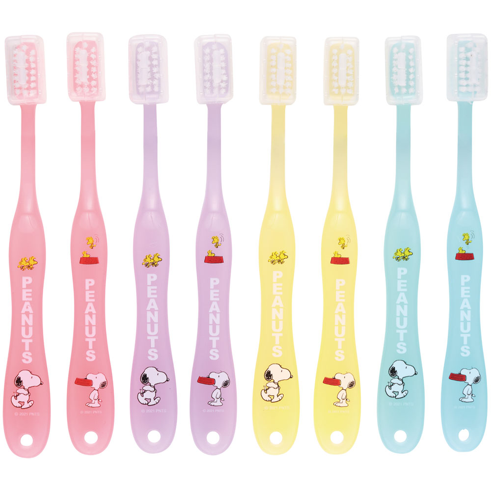 歯ブラシ 小学生 用 子供 セット まとめ買い ８本 子ども 歯磨き 歯ブラシセット 8P スケーター TB6SE【キッズ こども 歯ブラシキャップ ハブラシ やわらかめ キャラクタースヌーピー snoopy ピーナッツ 女性 レディース】