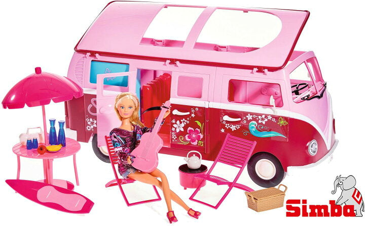 ハワイアン キャンピングカー　【送料無料】 Simba Toys　【Steffi LOVE】お人形1体+ワーゲンバスセット　　50種類以上の小物付き！ Barbie おもちゃ 子供 女の子 人形遊び 3歳【クリスマス】【コストコ通販】【送料無料：沖縄一部地域離島は対象外】