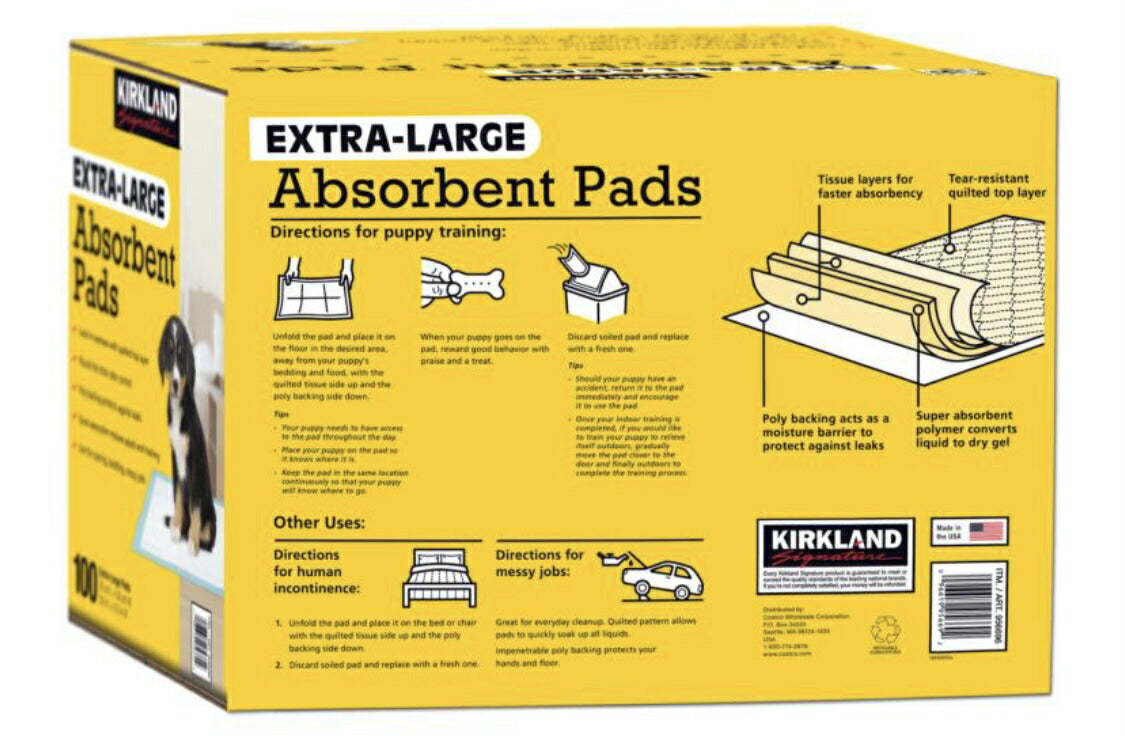 ★送料無料大人気商品★ カークランド エクストララージ ペット吸収シート 100枚 76cm×58cm KS XL Absorbent Pads【コストコ通販】