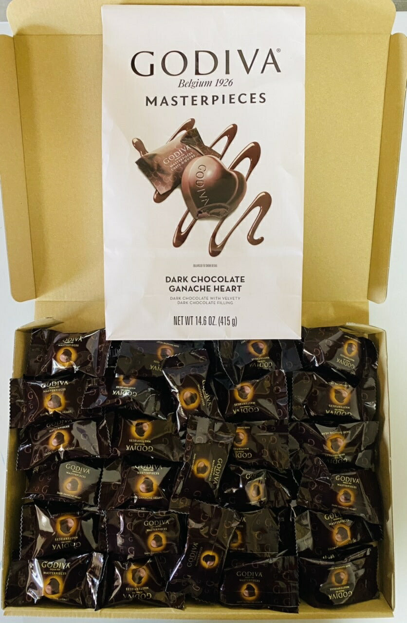 △メール便専用箱入り△【ゴディバ マスターピース ダークハート 約50個入り 】GODIVA ゴディバ マスターピース (ダークチョコレート ガナッシュ)ギフト 手土産 チョコレート 高級 ブランド プレゼント 個包装 配布用 【送料無料 追跡可能メール便】コストコ通販＃8