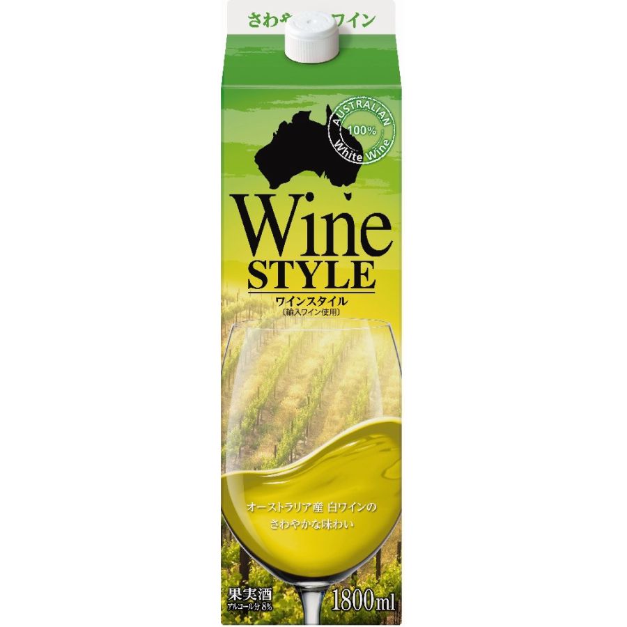 【送料無料】合同酒精 ワイン ワインスタイル 白 1800ml 1.8L×2ケース/12本【北海道・沖縄県・東北・四国・九州地方は必ず送料がかかります】