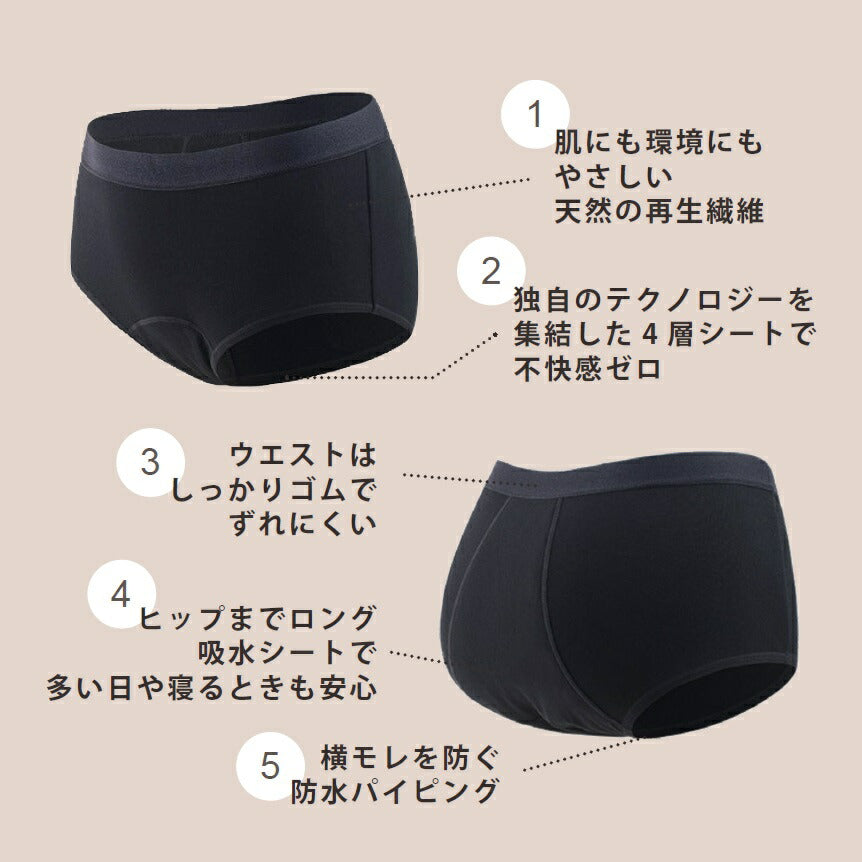 SNSで話題 サニタリーショーツ 吸水ショーツ 経血吸収サニタリーショーツ 吸収型 ナプキンいらず いらない 不要 吸水 吸収 綿 生理用 パンツ ナイト 多い日 漏れない スポーツ チャコールグレー Sサイズ