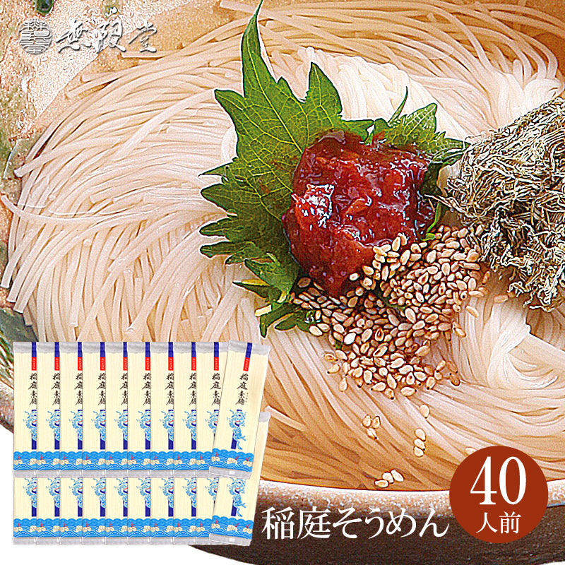 【3人シェア買いでお得】40人前 稲庭そうめん 自宅用200g×20