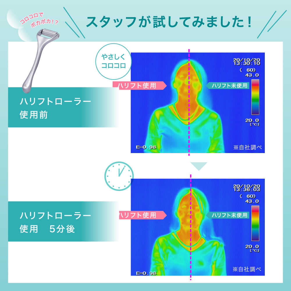 <鍼治療専門院監修>痛くないハリ状ローラーで簡単リフトアップ！美顔ローラー 充電不要 ハリ肌 キメ肌 コンパクトサイズ【 HALIFT / ハリフト 】ハリフトローラー