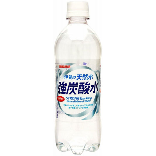 【訳あり】【キズ・へこみ有り】【送料無料】サンガリア 伊賀の天然水 強炭酸水 500ml×24本