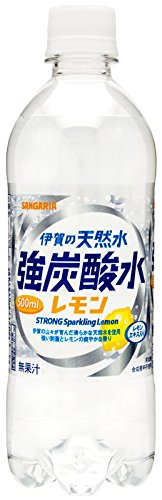 【訳あり】【ケース破損品】【送料無料】サンガリア 伊賀の天然水 強炭酸水 レモン 500ml×19本