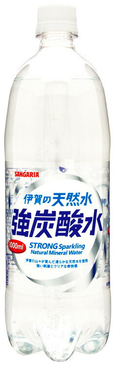 2/1は全品P3倍&300円OFFクーポン取得可 【訳あり】【ケース破損品】 【送料無料】 サンガリア 伊賀の天然水 強炭酸水 1000ml 1L×12本
