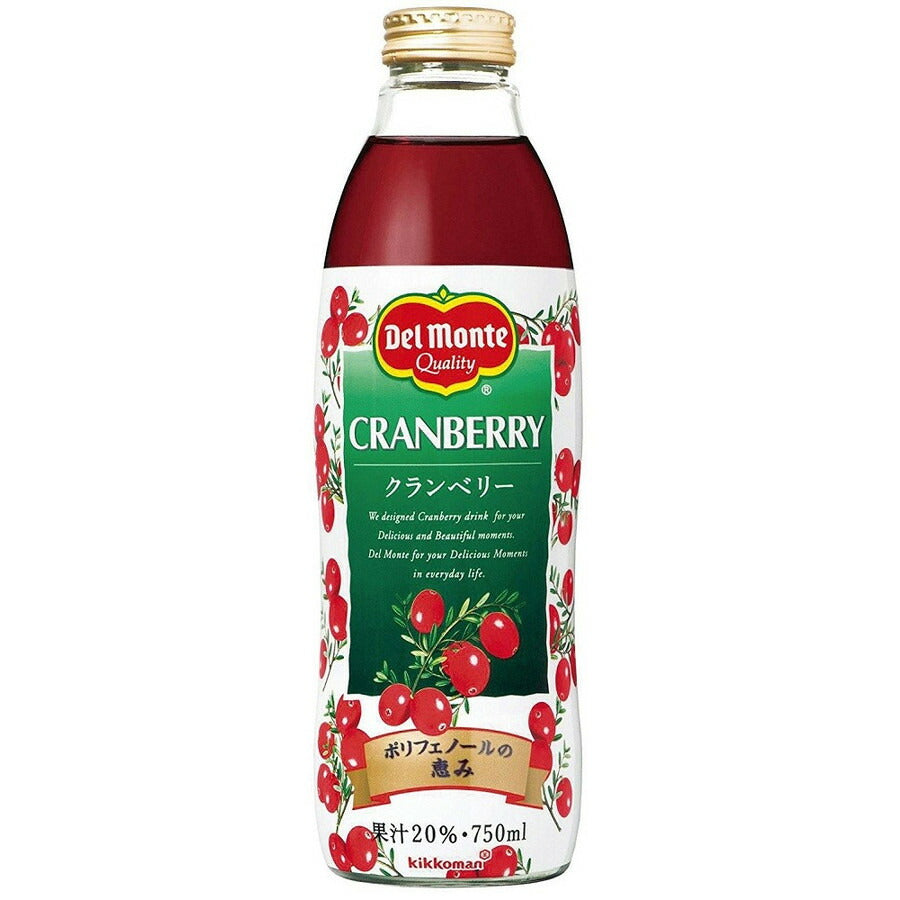 【送料無料】【ケース販売】デルモンテ クランベリー 20% 750ml×6本（1ケース）