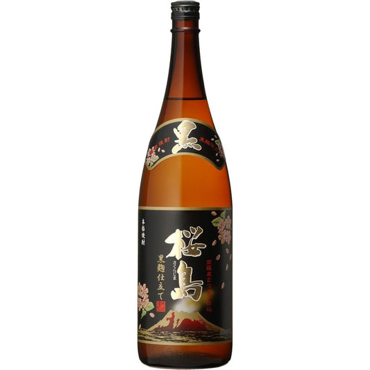 【送料無料】本坊酒造 桜島 黒麹 芋 25度 1.8×6本/1ケース【北海道・沖縄県・東北・四国・九州地方は必ず送料が掛かります】
