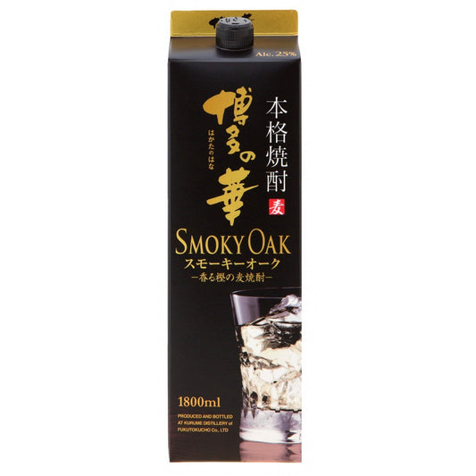 【送料無料】福徳長酒類 博多の華 麦焼酎 スモーキーオーク 25度 パック 1800ml 1.8L×12本【北海道・沖縄県・東北・四国・九州地方は必ず送料が掛かります】