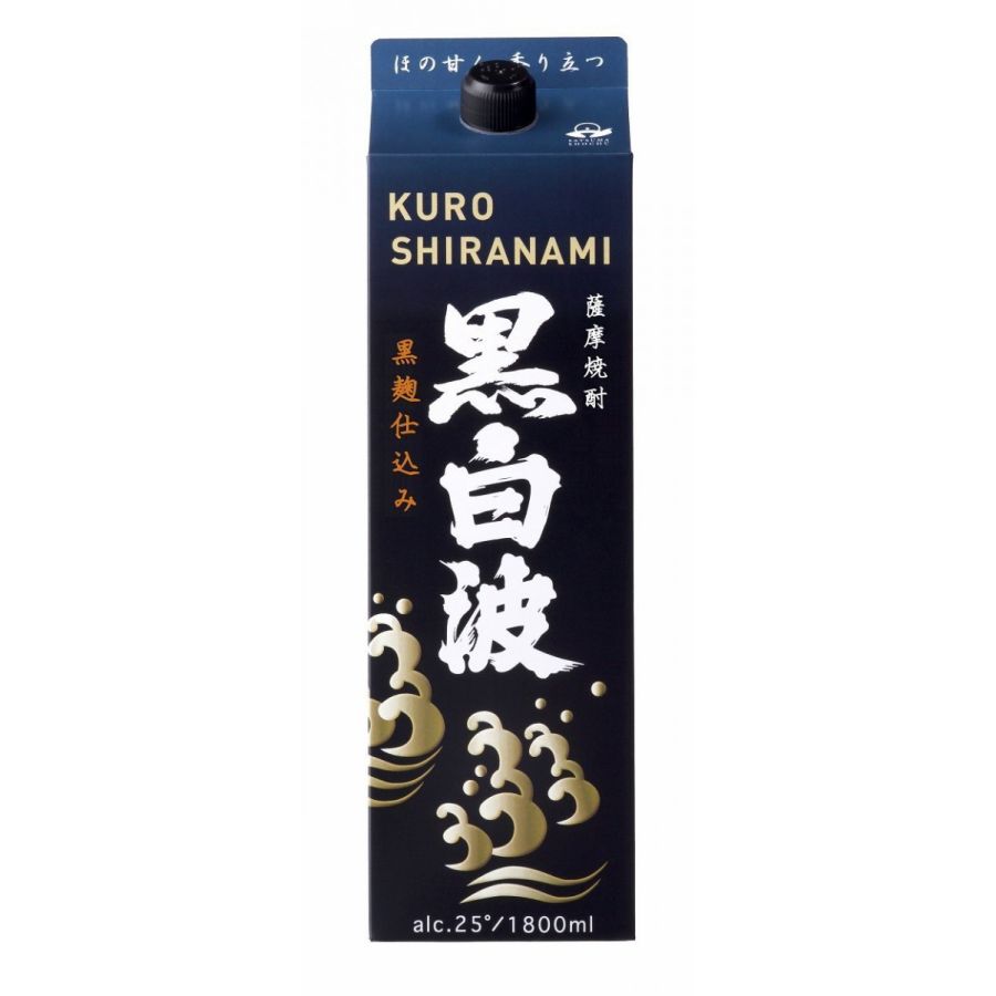 【送料無料】薩摩酒造 芋焼酎 黒白波 黒麹 25度 1800ml 1.8L×2ケース/12本【北海道・沖縄県・東北・四国・九州地方は必ず送料がかかります】