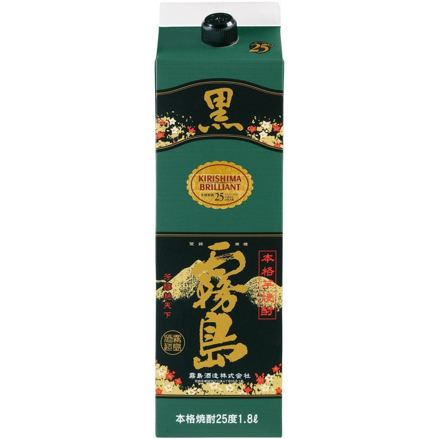 霧島酒造 黒霧島 25度 パック 1800ml 1.8L 1本【ご注文は2ケース(12本)まで同梱可能です】