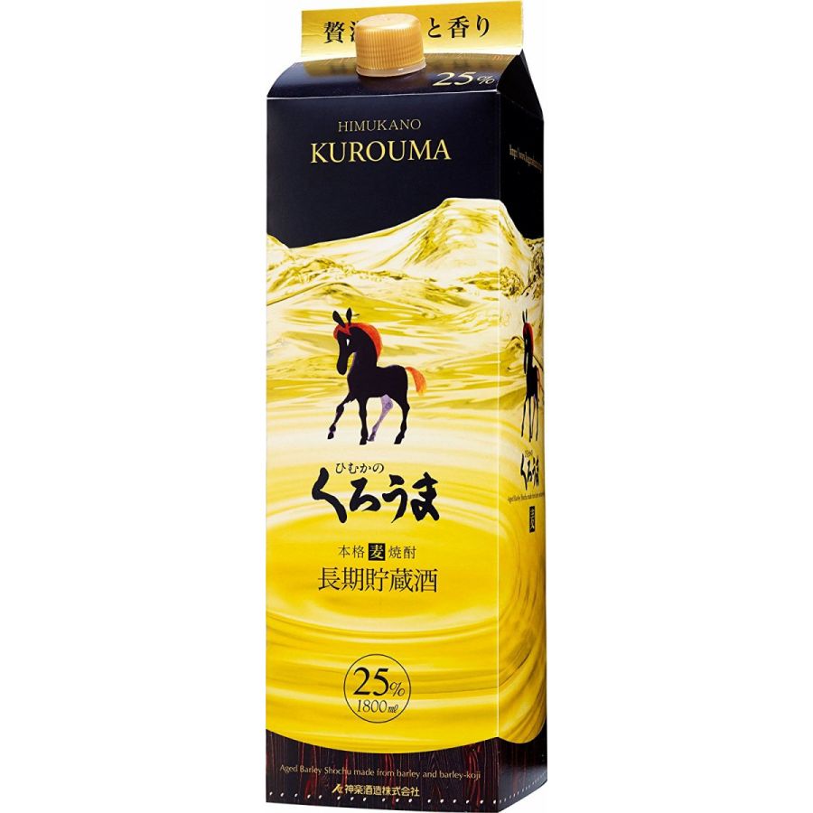 【送料無料】【ケース販売】神楽酒造 ひむかのくろうま 長期貯蔵酒 麦 25度 パック 1800ml 1.8L×6本/1ケース【北海道・沖縄県・東北・四国・九州地方は必ず送料が掛かります】