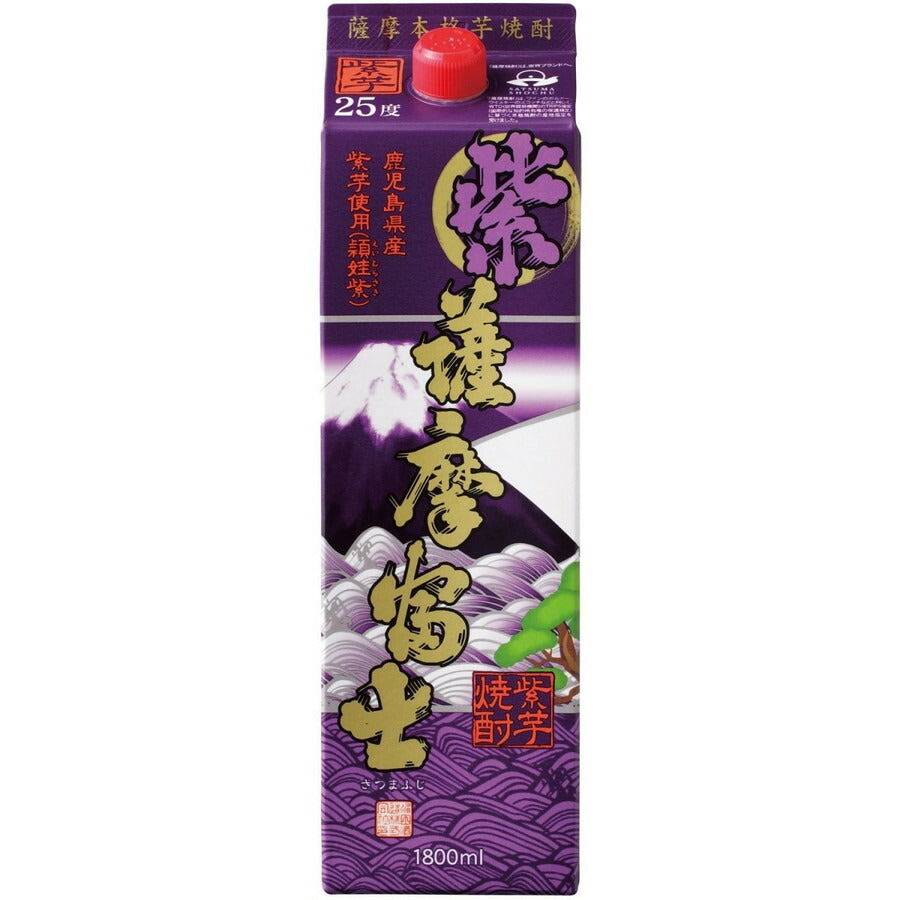 【送料無料】濱田酒造 紫 薩摩富士 芋 25度 パック 1800ml 1.8L×12本