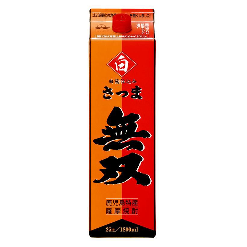 【送料無料】【2ケース販売】さつま無双 白麹仕込み 芋 25度 パック 1800ml×12本