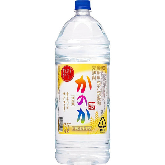 アサヒ 甲乙混和 麦焼酎 かのか 麦 4000ml 4L 1本【ご注文は4本まで1個口配送可能】