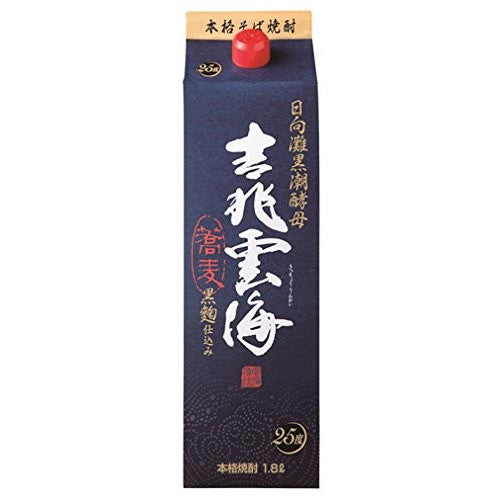 【送料無料】【2ケース販売】雲海酒造 吉兆雲海 そば 黒麹 25度 パック 1800ml 1.8L×12本【北海道・沖縄県・東北・四国・九州地方は必ず送料が掛かります】