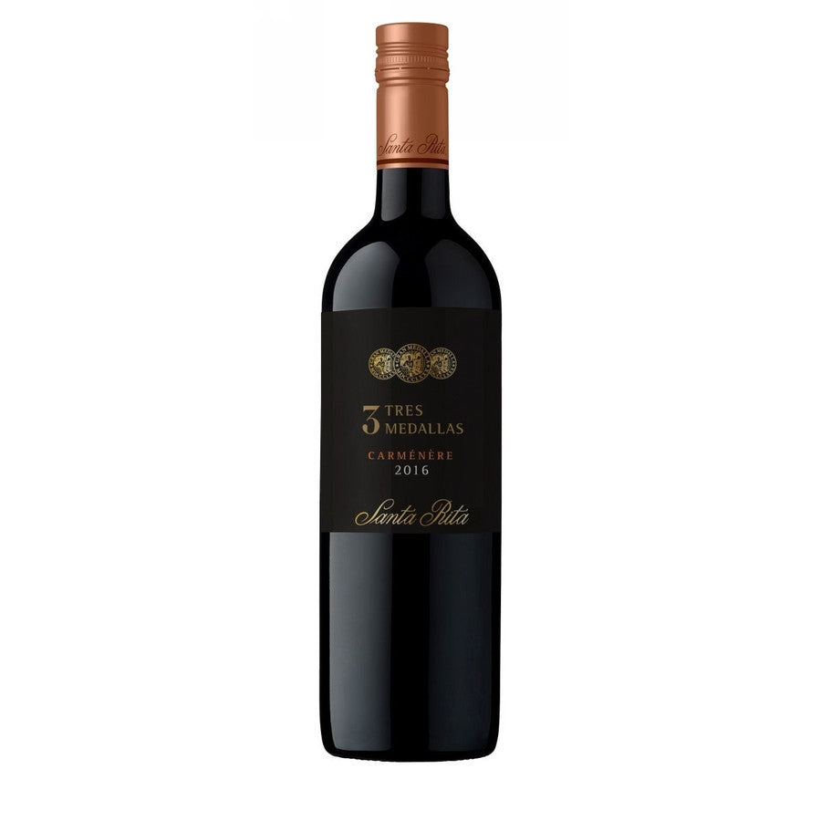 【チリ国内シェアNo.1ワイナリー サンタ・リタ】サンタ・リタ「スリー・メダルズ」カルメネール 750ml 1本 [チリ/赤ワイン/ミディアムボディ]【ご注文は1ケース(12本)まで一個口配送可能です】