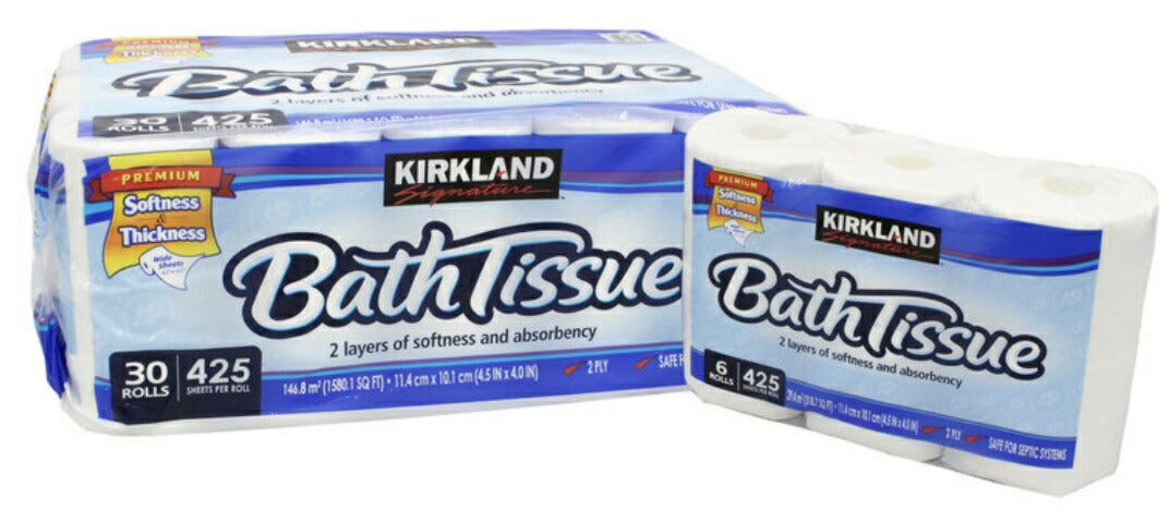 《即納品!最短翌日!》【日本製】＊最安値挑戦＊ 送料無料 トイレットペーパー【KIRK　LAND　カークランド】トイレットペーパー43.18m/30ロール　2枚重ね【6個×5袋入り】　BATH　TISSUE【コストコ通販】コストコ 災害 避難 災害対策 地震 地震対策 日本製紙 クレシア