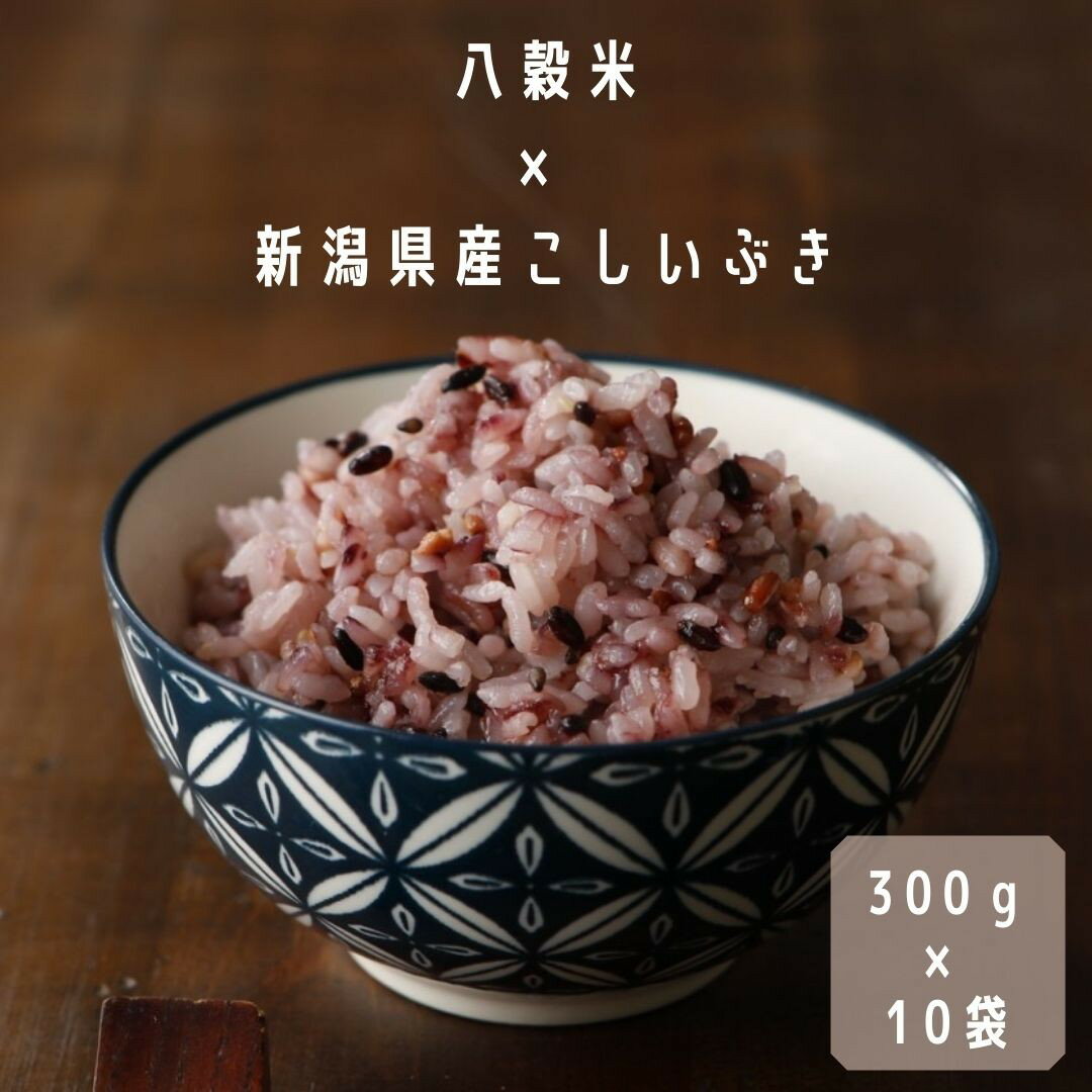 【最安値挑戦祭】【食べきり雑穀ミックス】【八穀入り無洗米】 新潟県産 こしいぶき （270g）＋八穀（30g）ミックス 300g(2合）×10袋